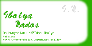 ibolya mados business card